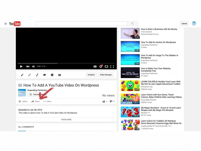 how to add a youtube video on wordpress